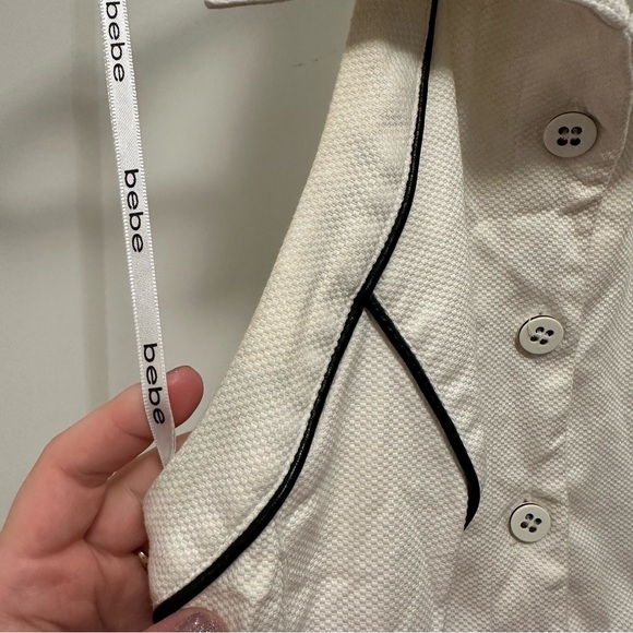 Vintage BeBe y2k tennis halter dress ruffles button front - Picture 2 of 15